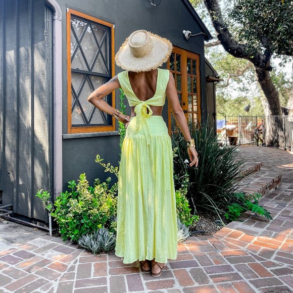 Bohemian Lemon Yellow Two Piece Set - Picture 2 of 13